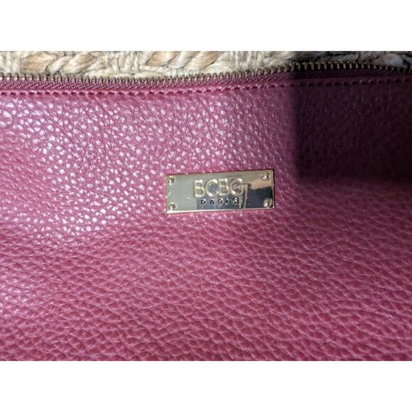 BCBG Paris Red Pebbled Faux Leather Open Shoulder Tote Bag & Crossbody Bag - Picture 15 of 16